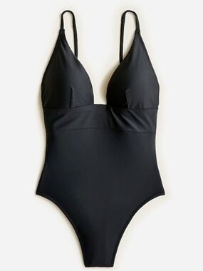 JCrew Deep V-Neck French One-Piece Swimsuit
